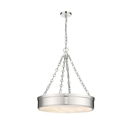 Z-Lite Anders Chandelier, 3-Light, 22 In.W x 4 In.H, Polished Nickel/marbling 1944P22-PN-LED